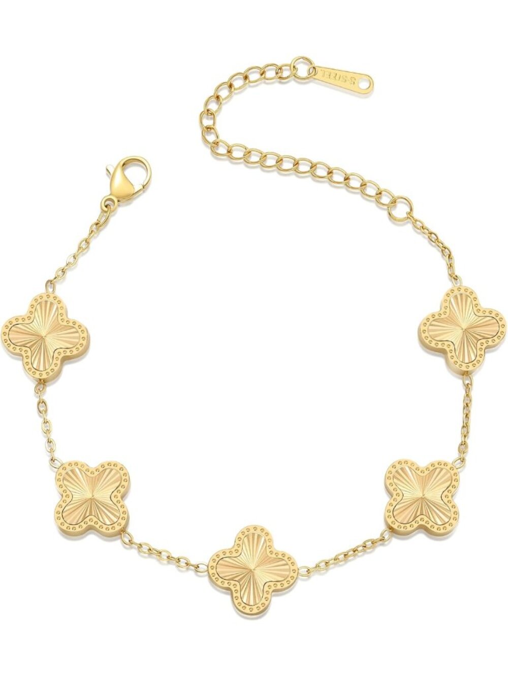 18K Gold Plated Clover Bracelet - Elegant Four Leaf Flower Jewelry Gift for Her